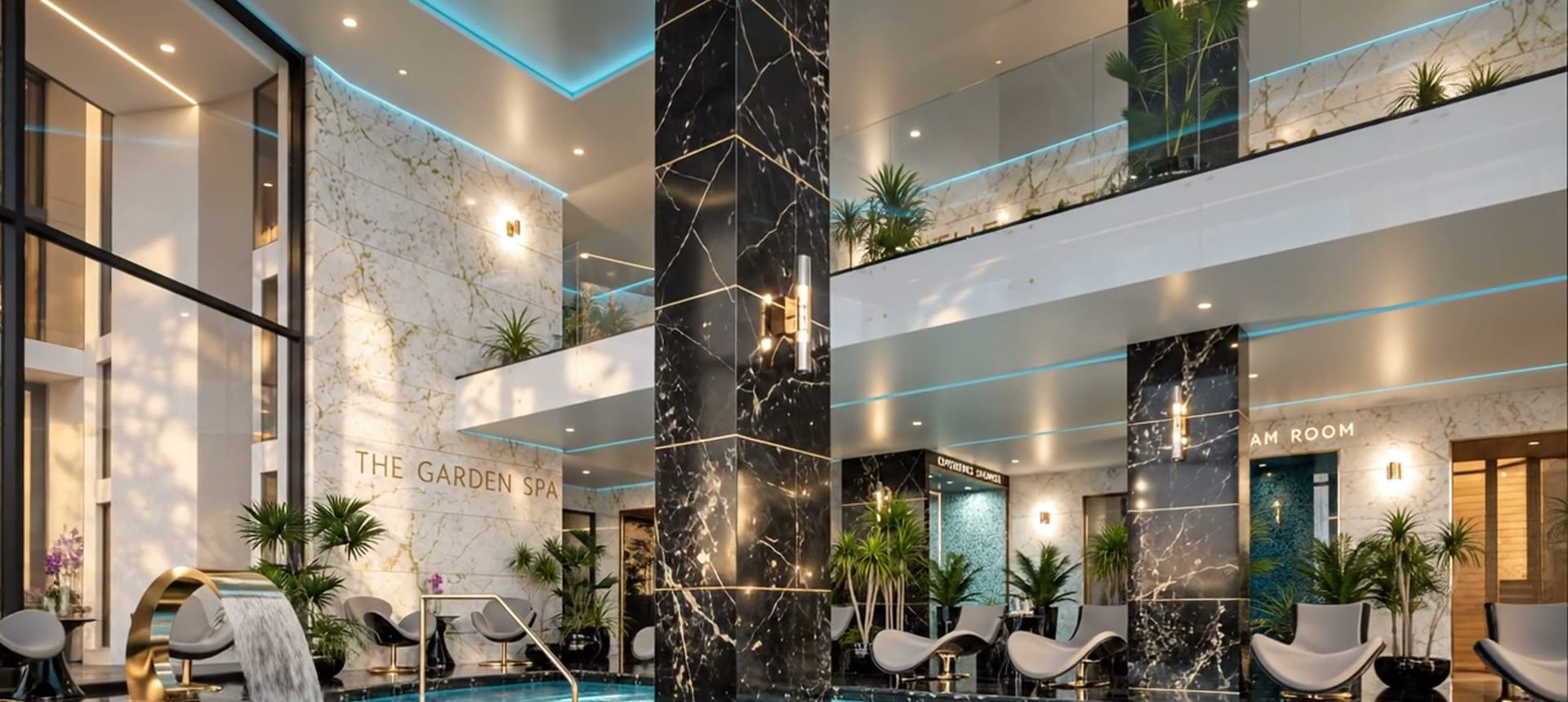The Garden Spa experience pool, CGI